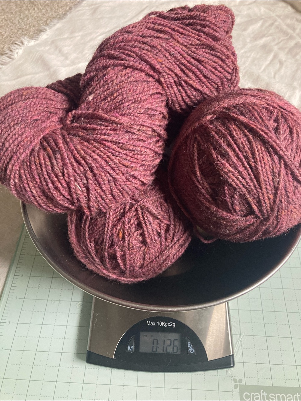 3 Skeins Natural Wool Yarn